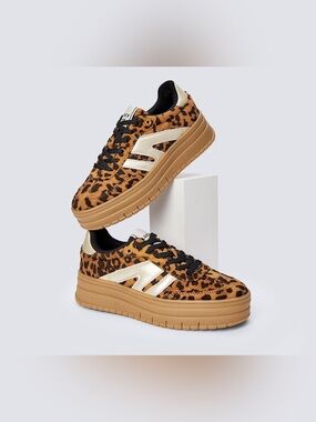 Lucky Step Leopard Platform Sneakers Sz 7 BNWOB